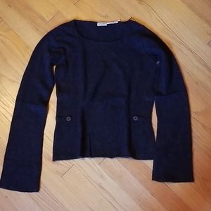 XS Black Max Studio 100% Cashmere Long Sleeved Tee